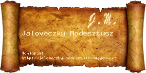 Jaloveczky Modesztusz névjegykártya