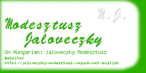 modesztusz jaloveczky business card